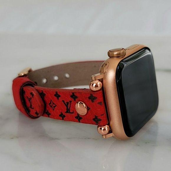 Premium Leather Apple Watch Band Straps Red - Picture 7 of 13